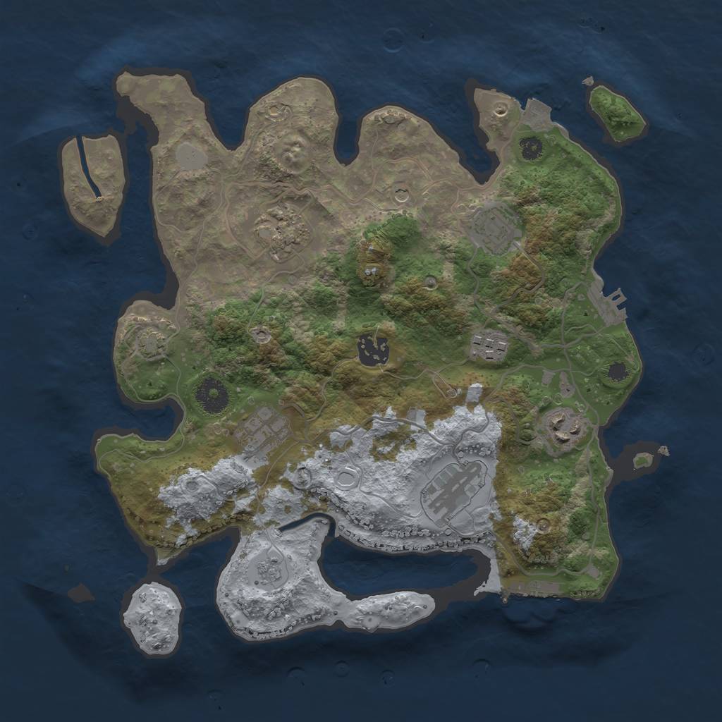 Rust Map: Procedural Map, Size: 3250, Seed: 67386878, 15 Monuments