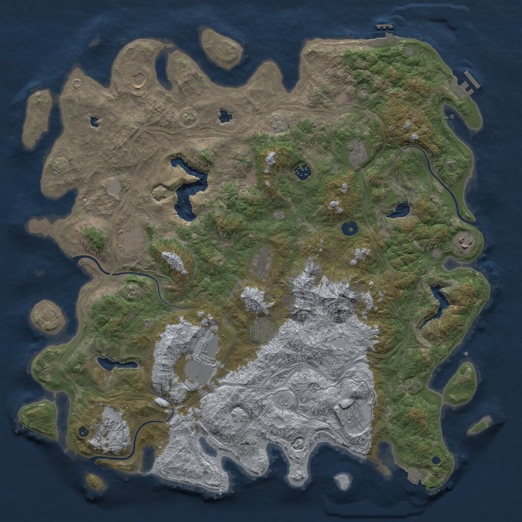 Rust Map: Procedural Map, Size: 5000, Seed: 2944777, 17 Monuments