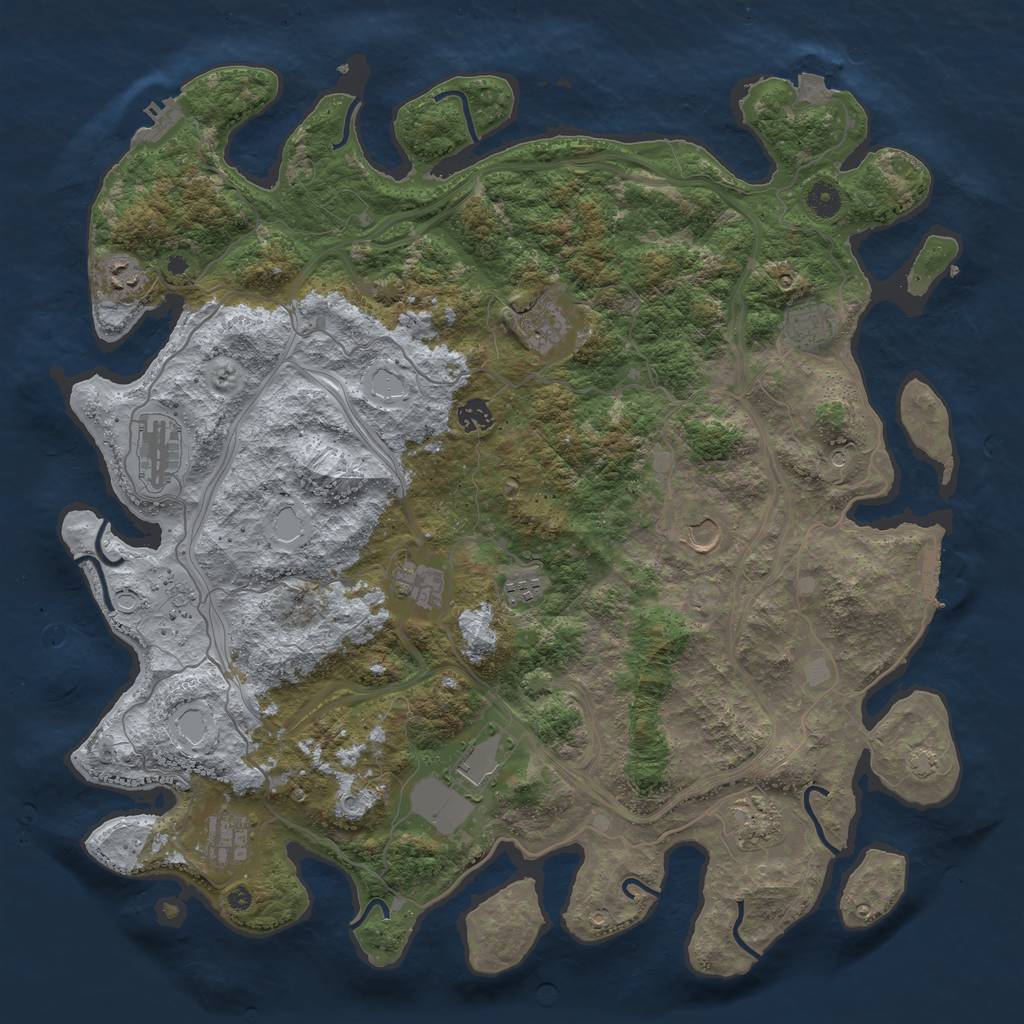 Rust Map: Procedural Map, Size: 4500, Seed: 1604255753, 19 Monuments