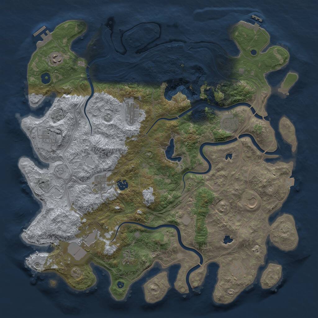 Rust Map: Procedural Map, Size: 4500, Seed: 1604255753, 17 Monuments