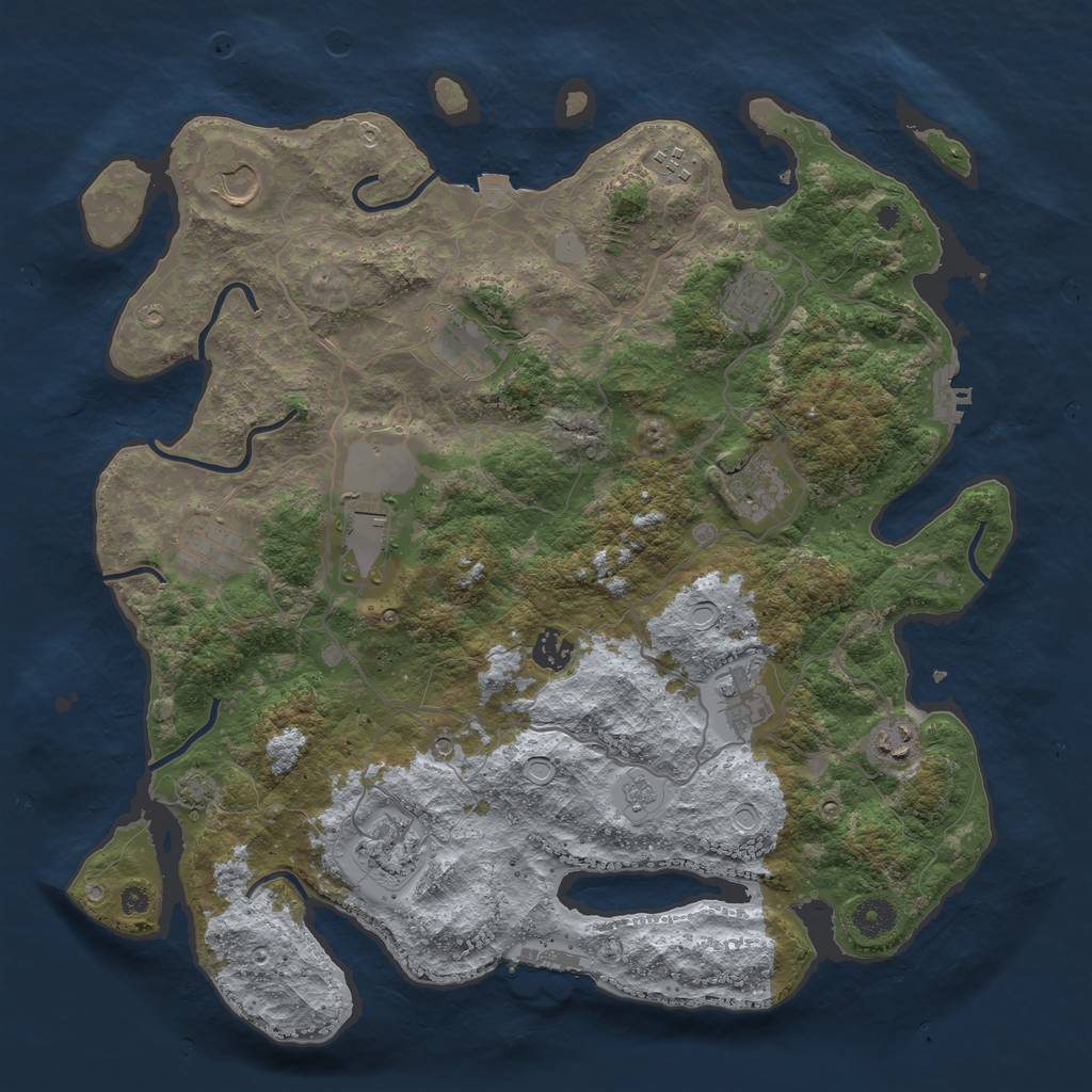 Rust Map: Procedural Map, Size: 4000, Seed: 812332320, 19 Monuments