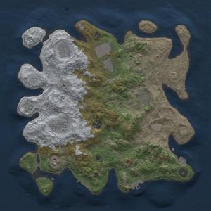 Thumbnail Rust Map: Procedural Map, Size: 3500, Seed: 382680741, 16 Monuments
