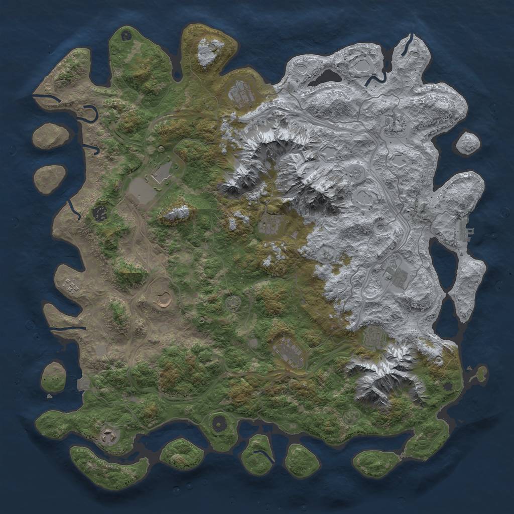 Rust Map: Procedural Map, Size: 5000, Seed: 302415439, 18 Monuments