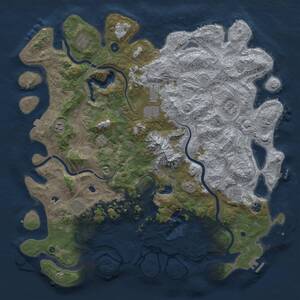 Thumbnail Rust Map: Procedural Map, Size: 5000, Seed: 302415439, 15 Monuments