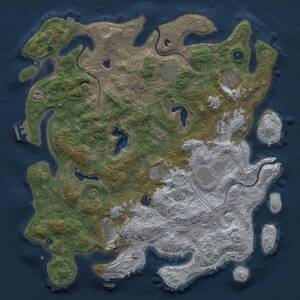 Thumbnail Rust Map: Procedural Map, Size: 4500, Seed: 17364508, 15 Monuments