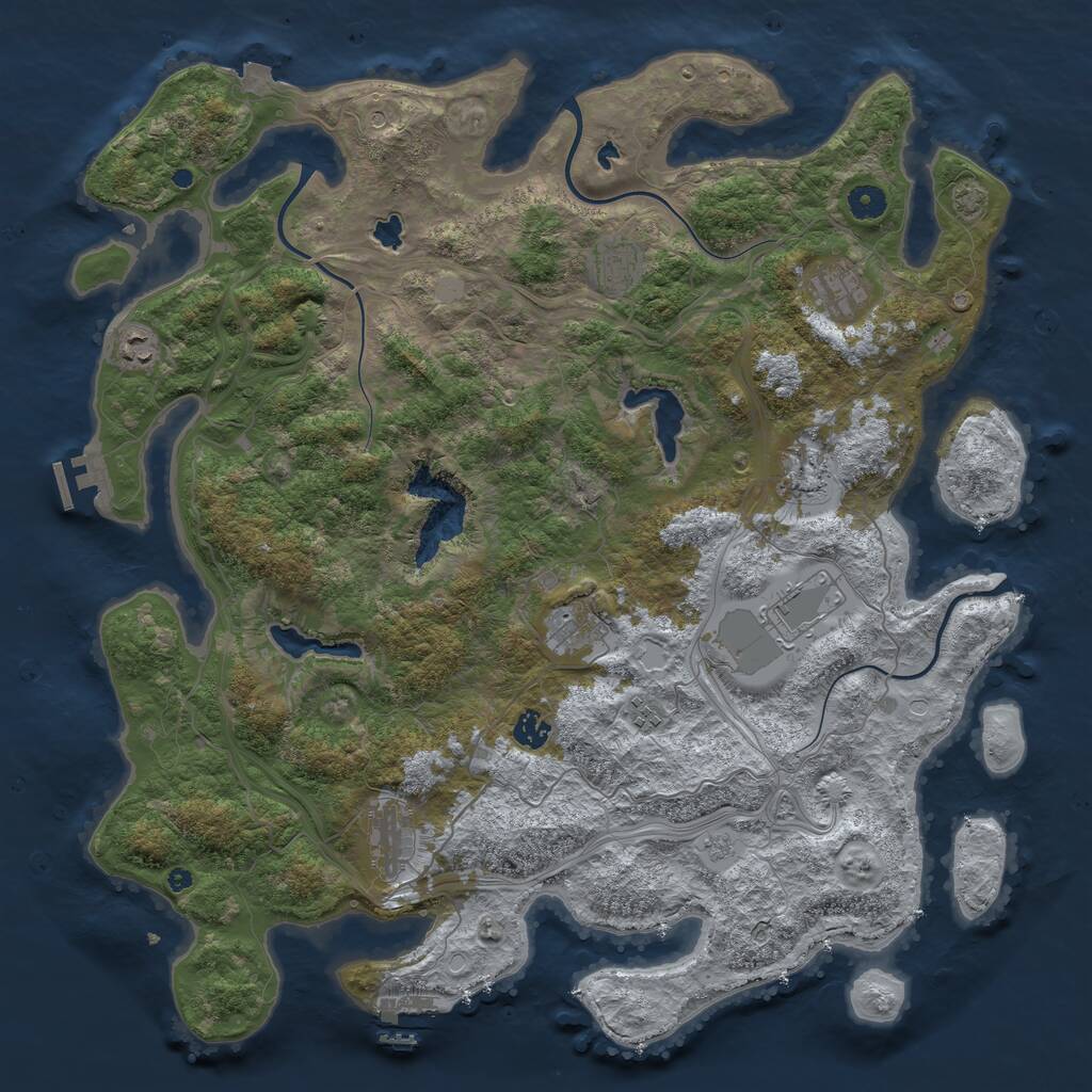 Rust Map: Procedural Map, Size: 4500, Seed: 17364508, 15 Monuments