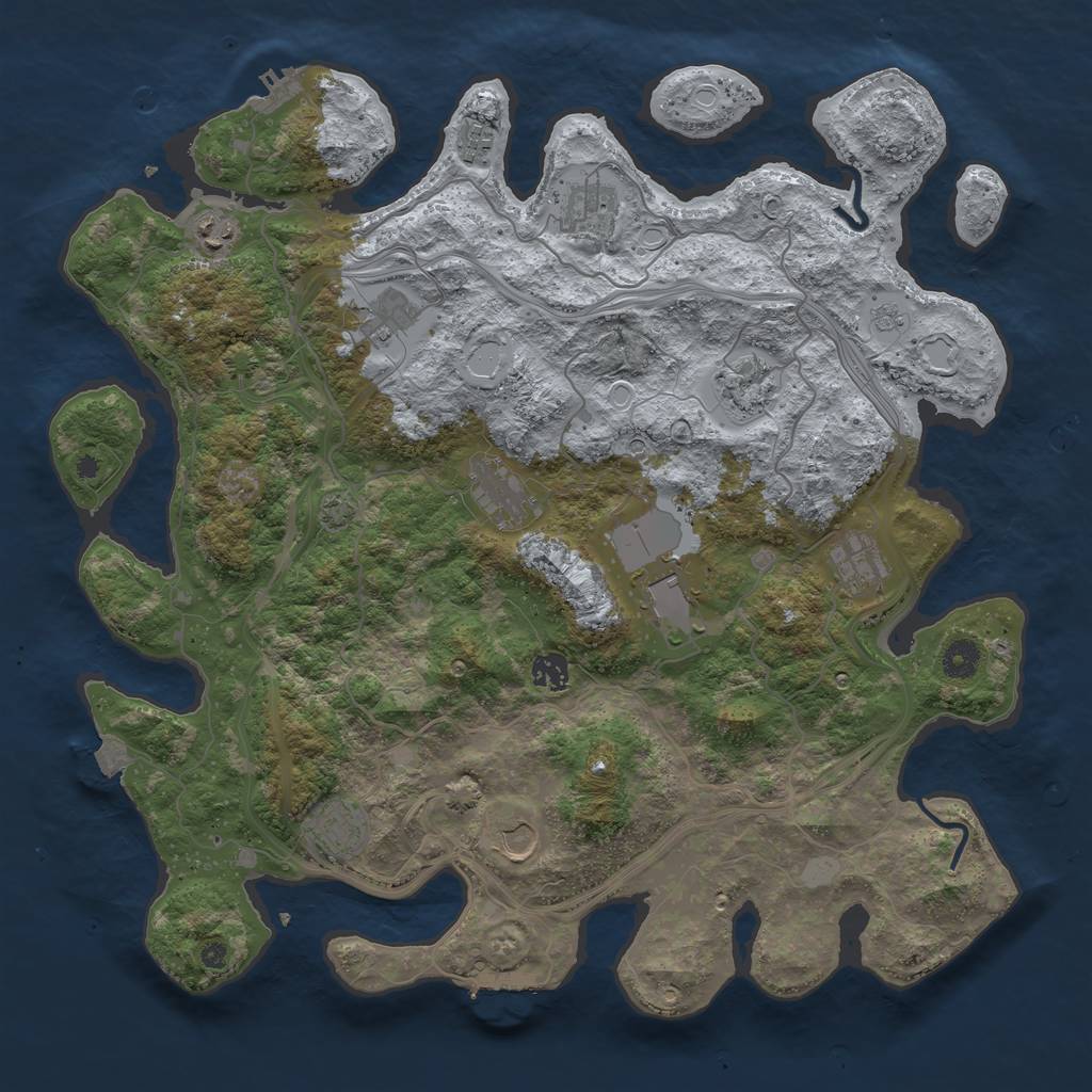 Rust Map: Procedural Map, Size: 4250, Seed: 588305338, 19 Monuments