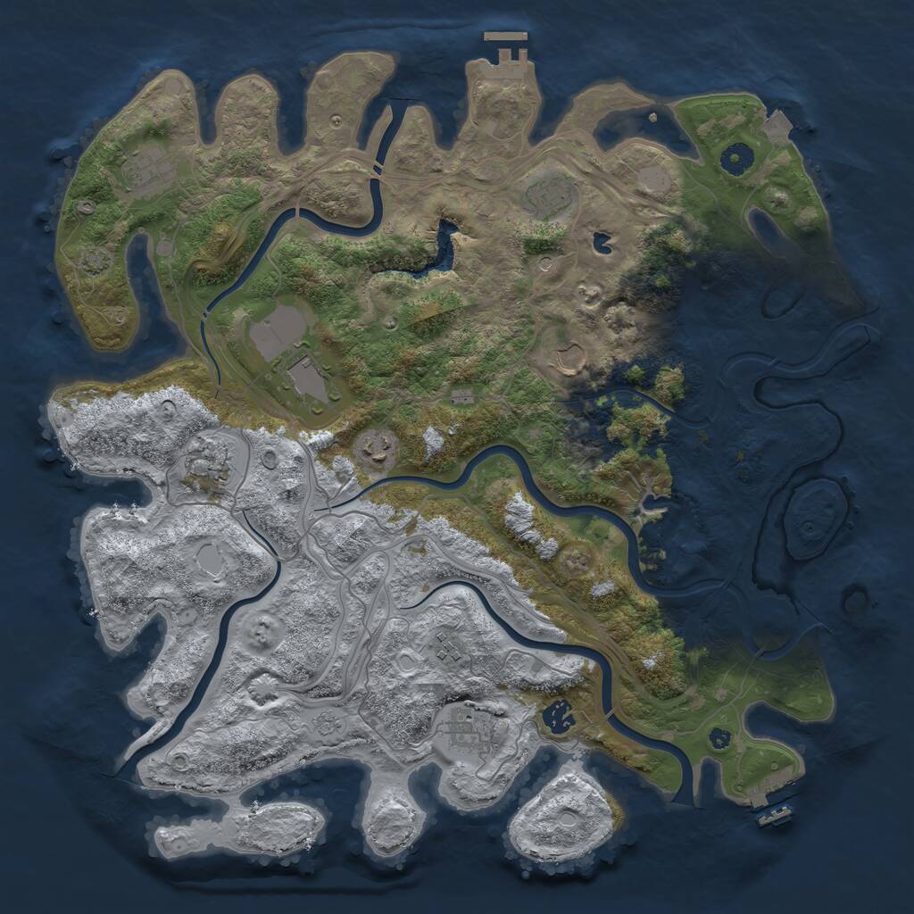 Rust Map: Procedural Map, Size: 4250, Seed: 3550, 15 Monuments