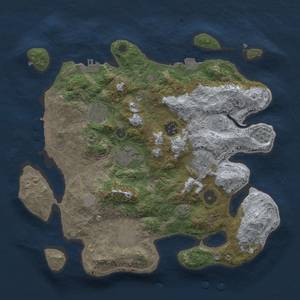 Thumbnail Rust Map: Procedural Map, Size: 3300, Seed: 1475092492, 14 Monuments