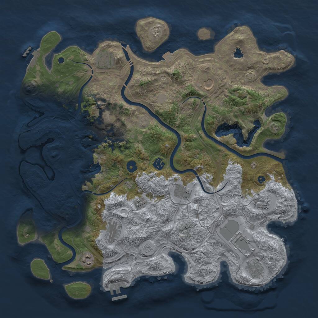 Rust Map: Procedural Map, Size: 4250, Seed: 1479406012, 17 Monuments