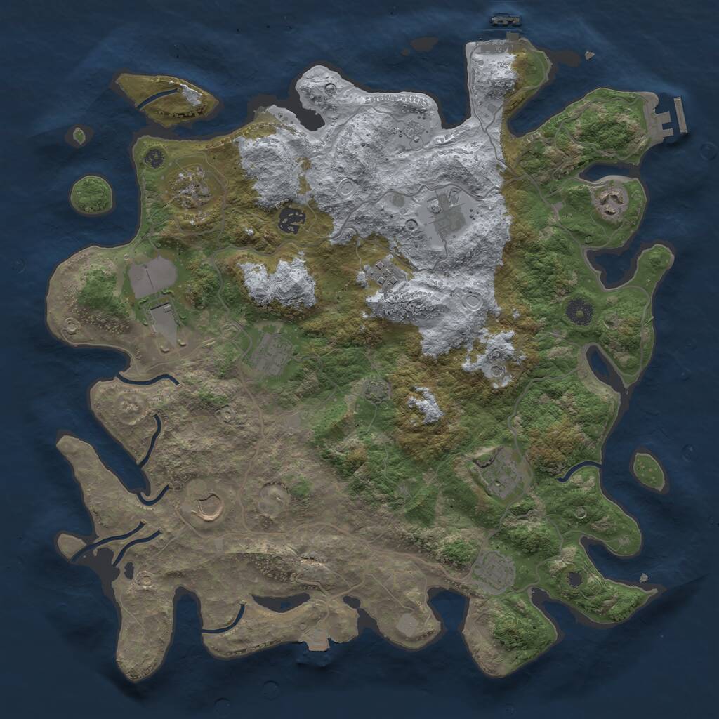 Rust Map: Procedural Map, Size: 4000, Seed: 567749235, 16 Monuments