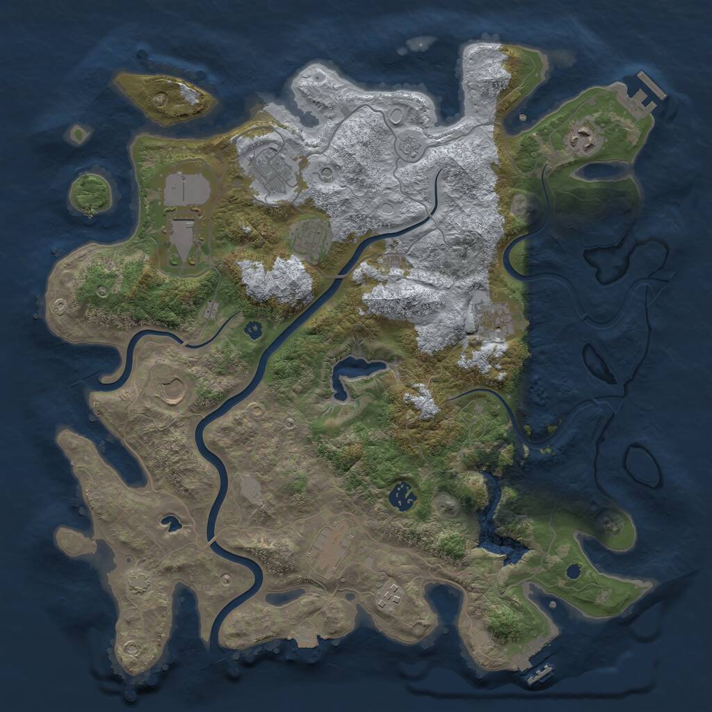 Rust Map: Procedural Map, Size: 4000, Seed: 567749235, 15 Monuments