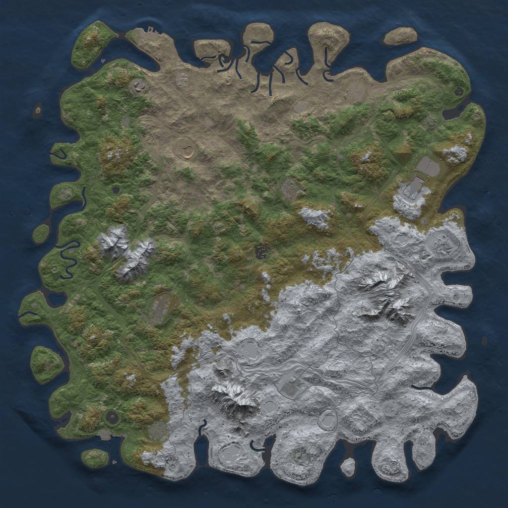 Rust Map: Procedural Map, Size: 6000, Seed: 942282103, 18 Monuments