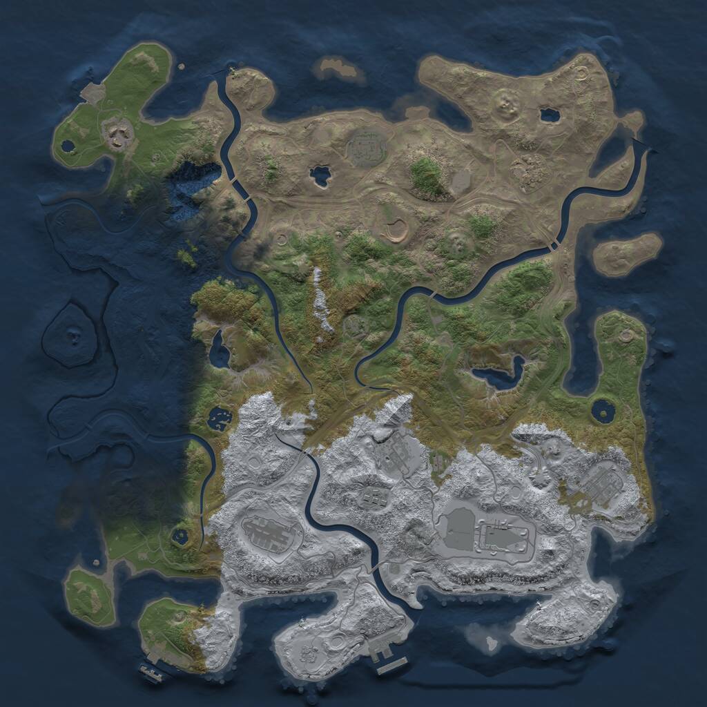 Rust Map: Procedural Map, Size: 4510, Seed: 118, 16 Monuments