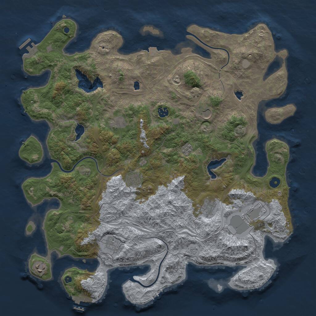 Rust Map: Procedural Map, Size: 4510, Seed: 118, 15 Monuments