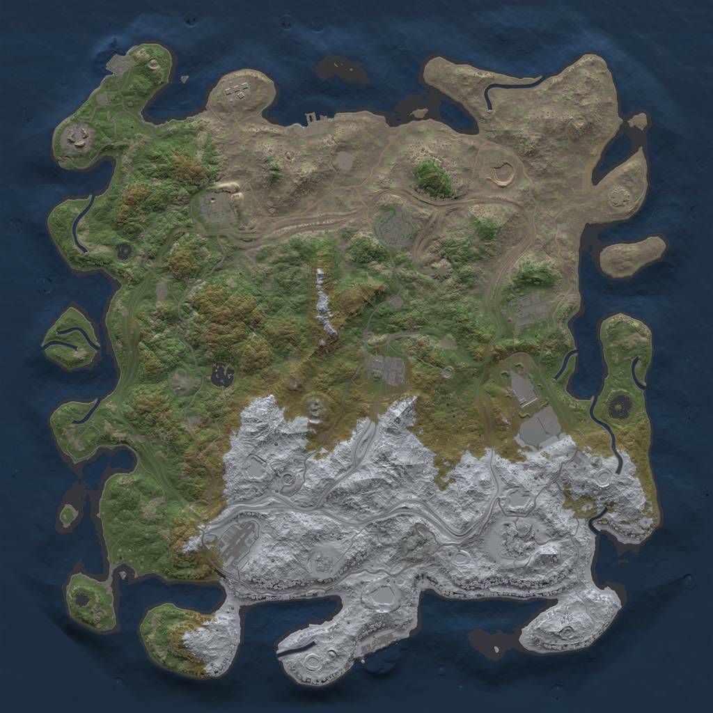 Rust Map: Procedural Map, Size: 4510, Seed: 118, 19 Monuments