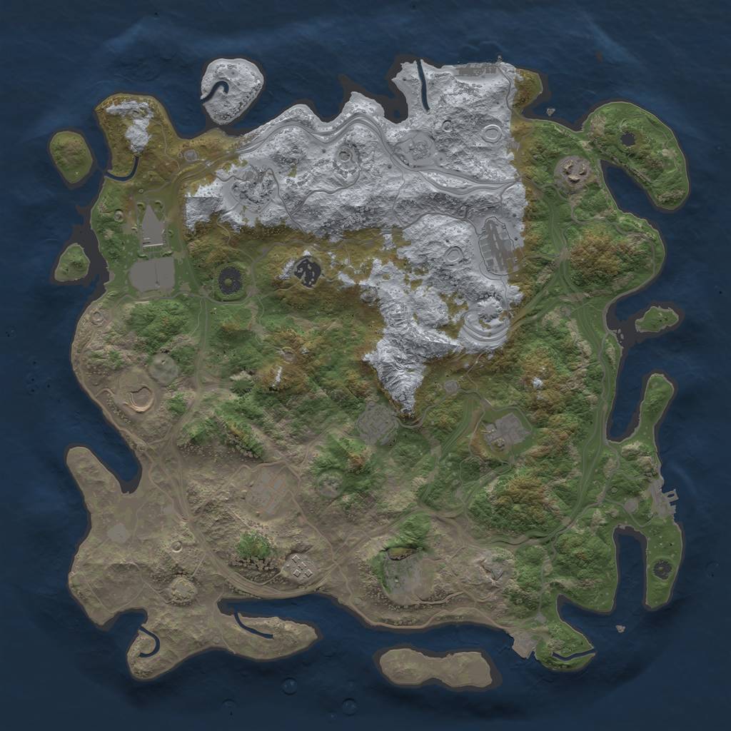Rust Map: Procedural Map, Size: 4250, Seed: 2032089898, 19 Monuments