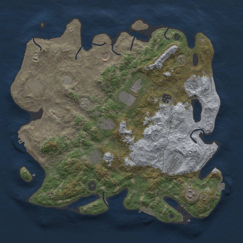 Rust Map: Procedural Map, Size: 4000, Seed: 1738856761, 18 Monuments