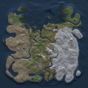 Thumbnail Rust Map: Procedural Map, Size: 4250, Seed: 21275, 15 Monuments