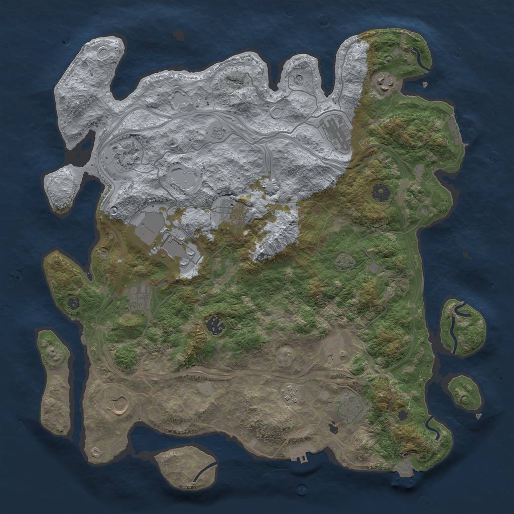 Rust Map: Procedural Map, Size: 4250, Seed: 205554714, 19 Monuments