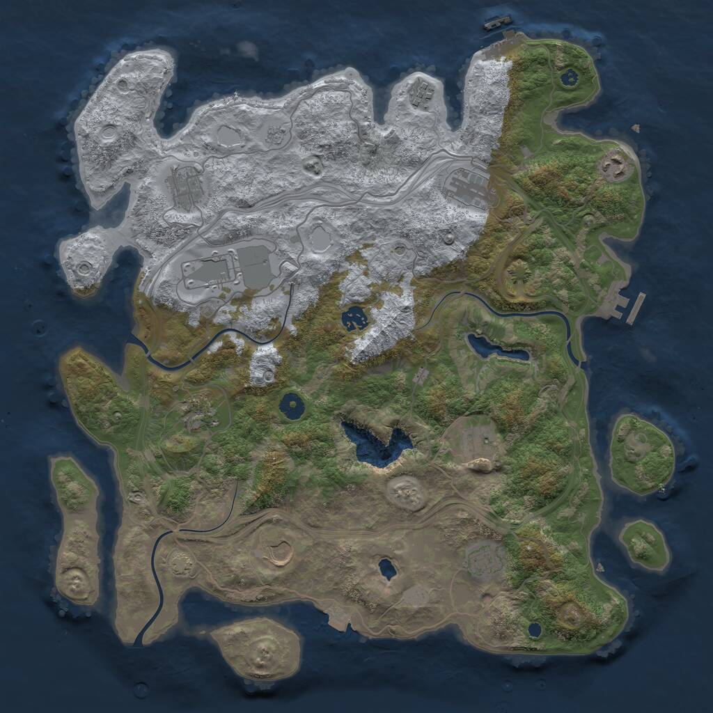 Rust Map: Procedural Map, Size: 4250, Seed: 205554714, 16 Monuments