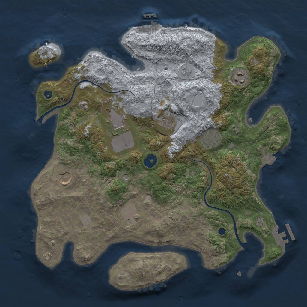 Rust Map: Procedural Map, Size: 3500, Seed: 1900795138, 12 Monuments