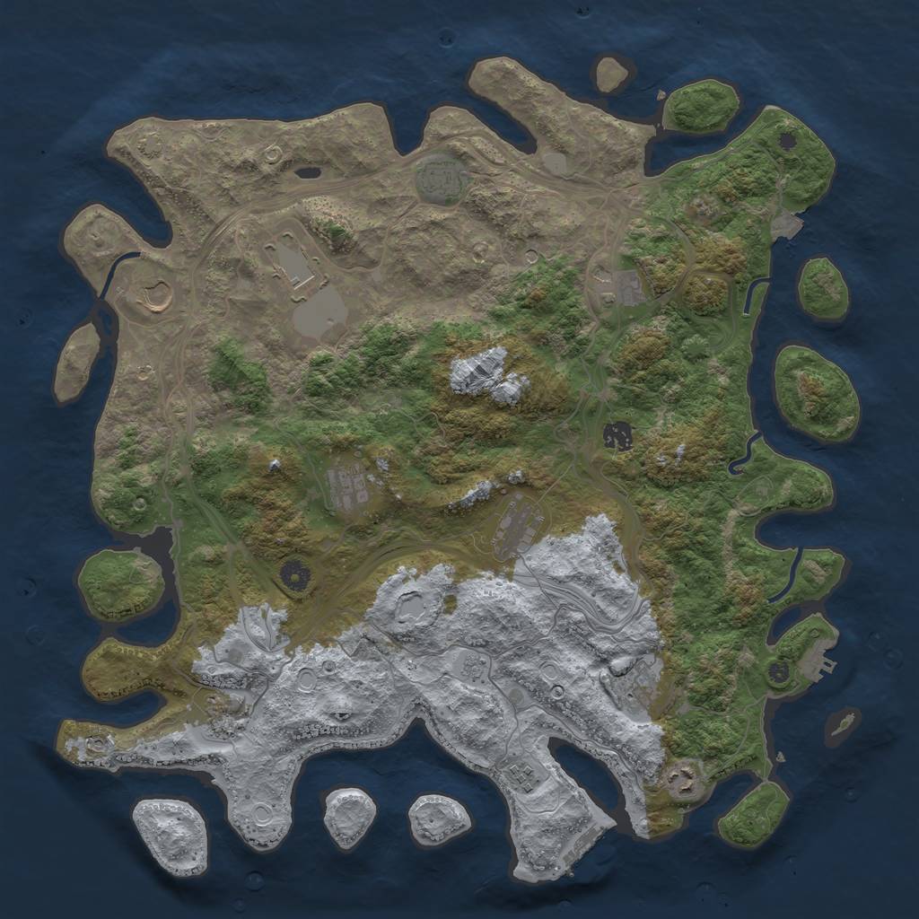 Rust Map: Procedural Map, Size: 4500, Seed: 1639800107, 19 Monuments