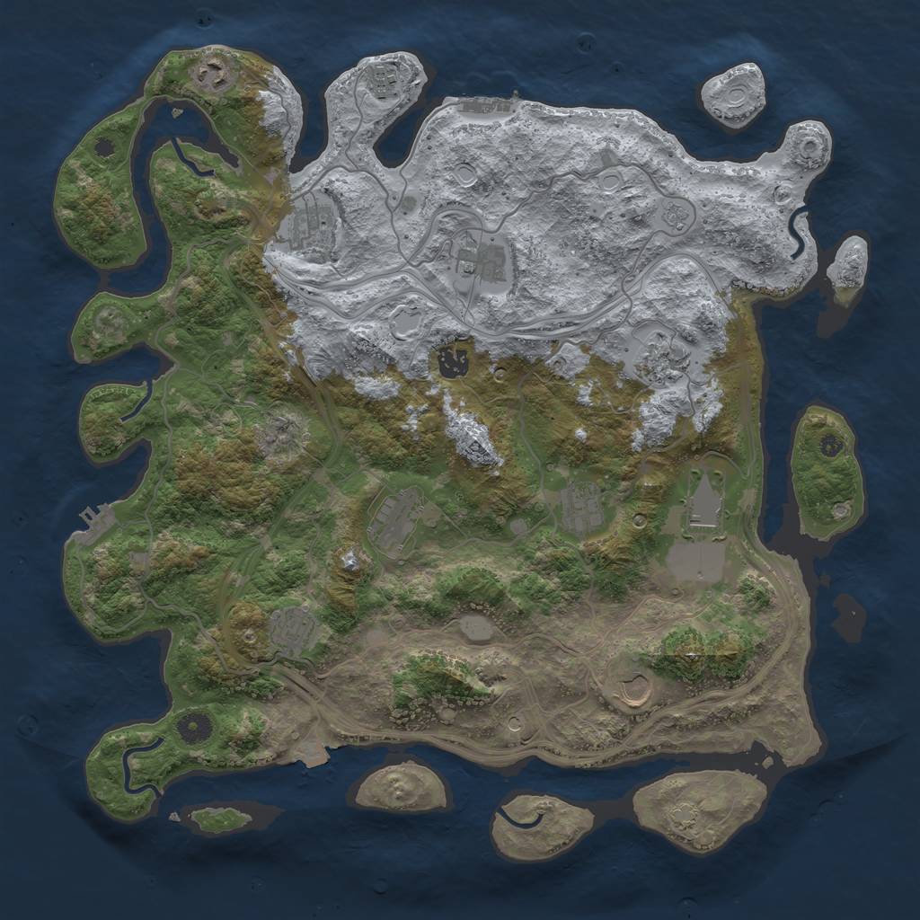 Rust Map: Procedural Map, Size: 4250, Seed: 104757493, 19 Monuments