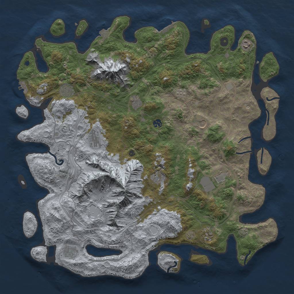 Rust Map: Procedural Map, Size: 5000, Seed: 8467, 19 Monuments