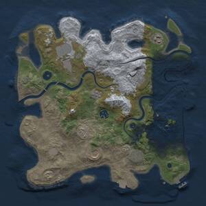 Thumbnail Rust Map: Procedural Map, Size: 3500, Seed: 1202003390, 13 Monuments