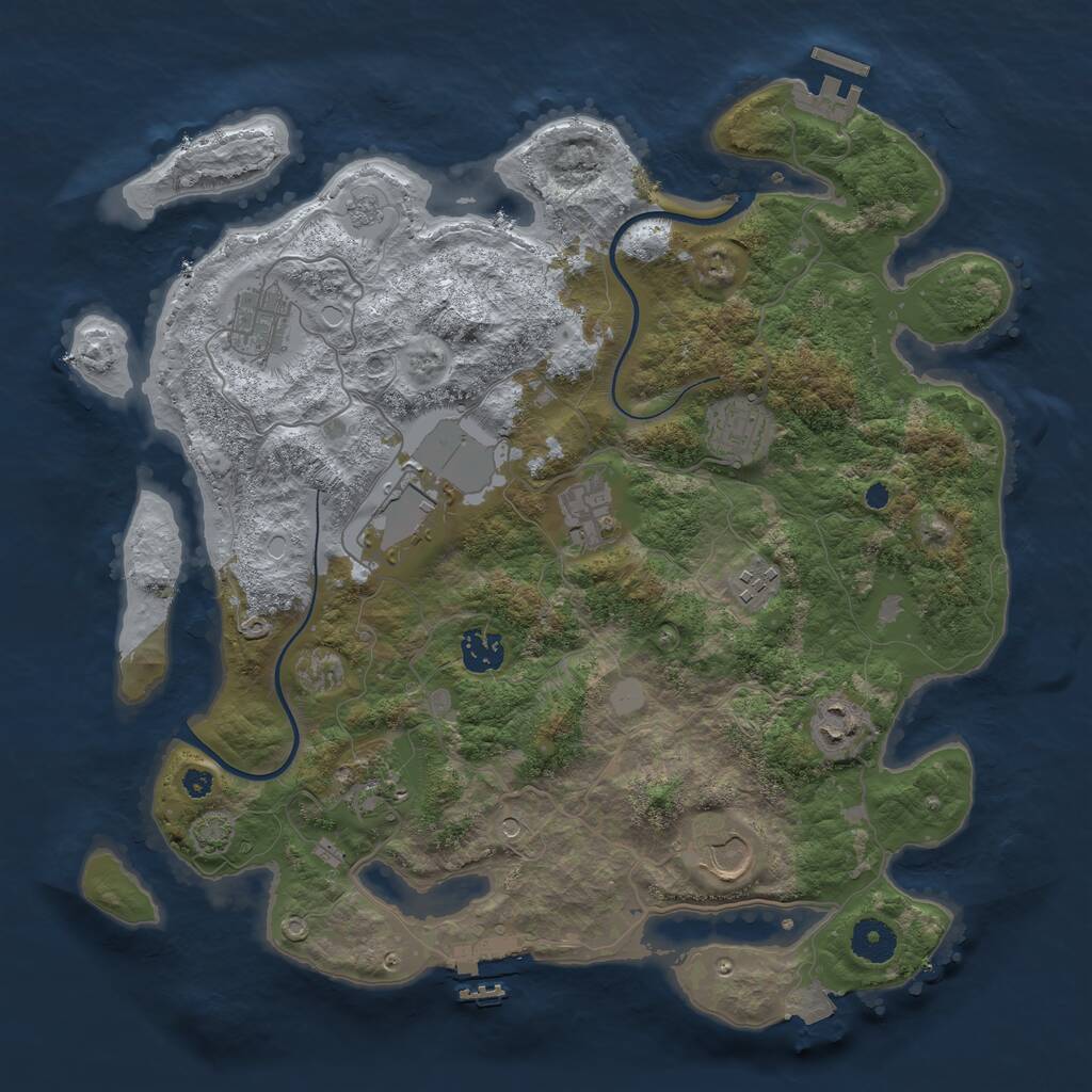 Rust Map: Procedural Map, Size: 3700, Seed: 508575548, 15 Monuments