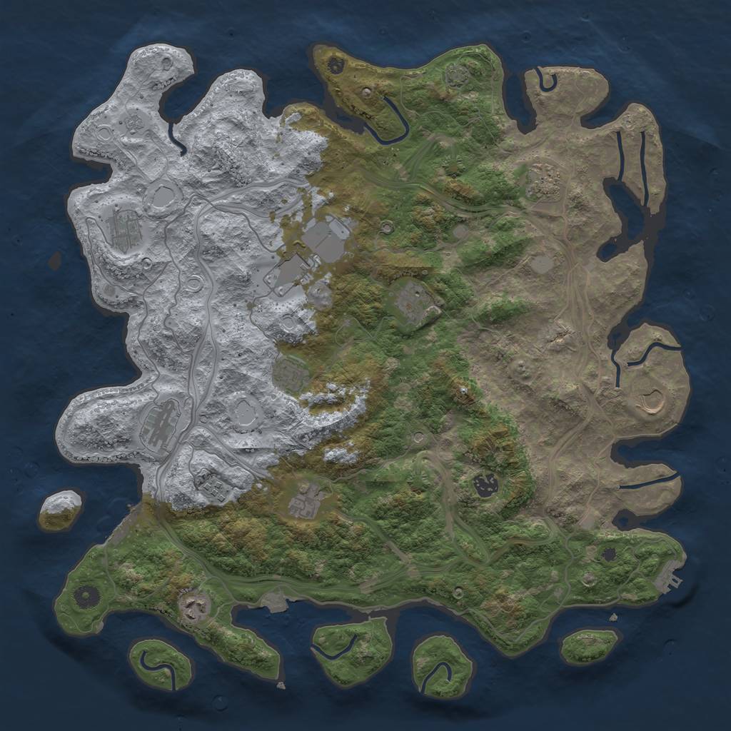 Rust Map: Procedural Map, Size: 4500, Seed: 153312050, 19 Monuments