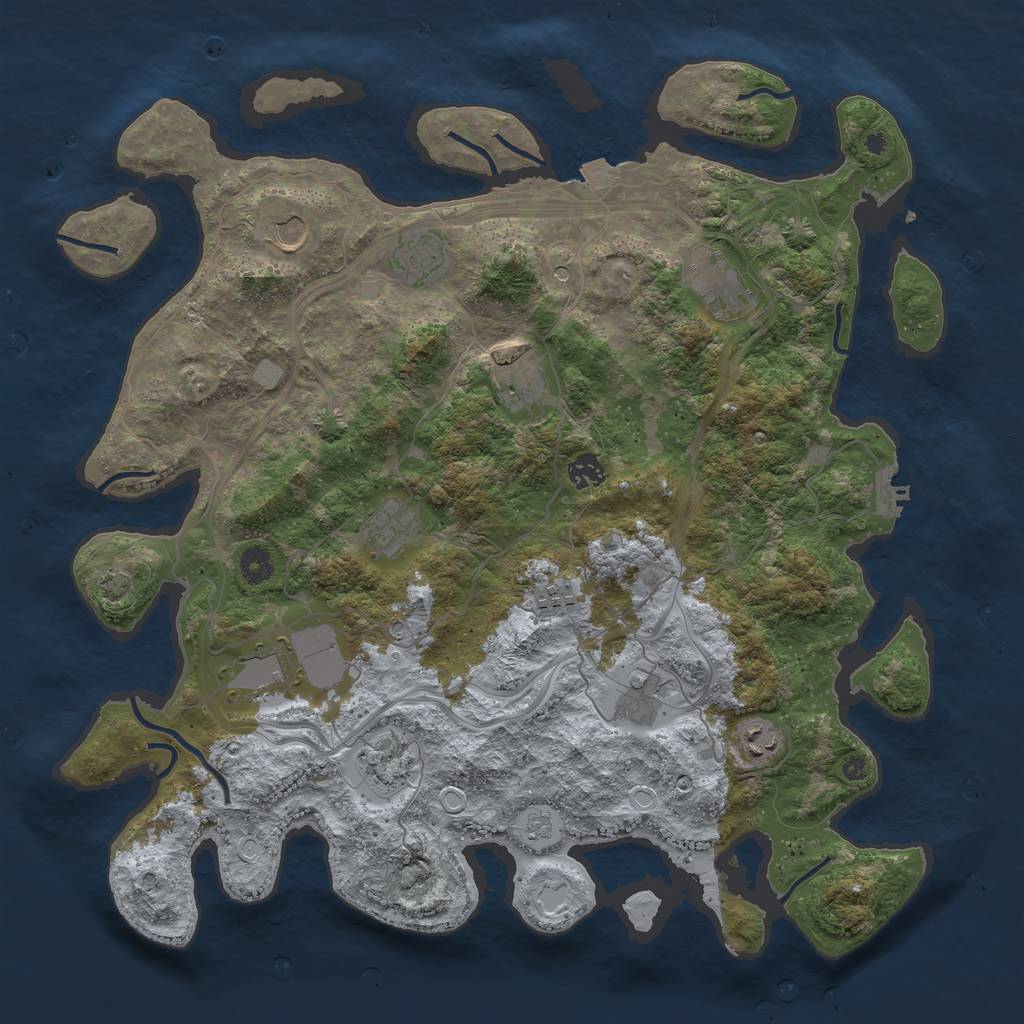 Rust Map: Procedural Map, Size: 4250, Seed: 64126163, 18 Monuments