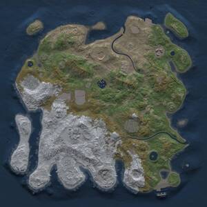 Thumbnail Rust Map: Procedural Map, Size: 3600, Seed: 1002633521, 13 Monuments