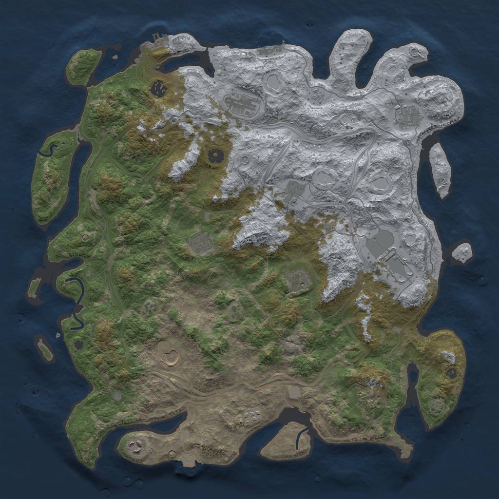 Rust Map: Procedural Map, Size: 4700, Seed: 317853004, 19 Monuments