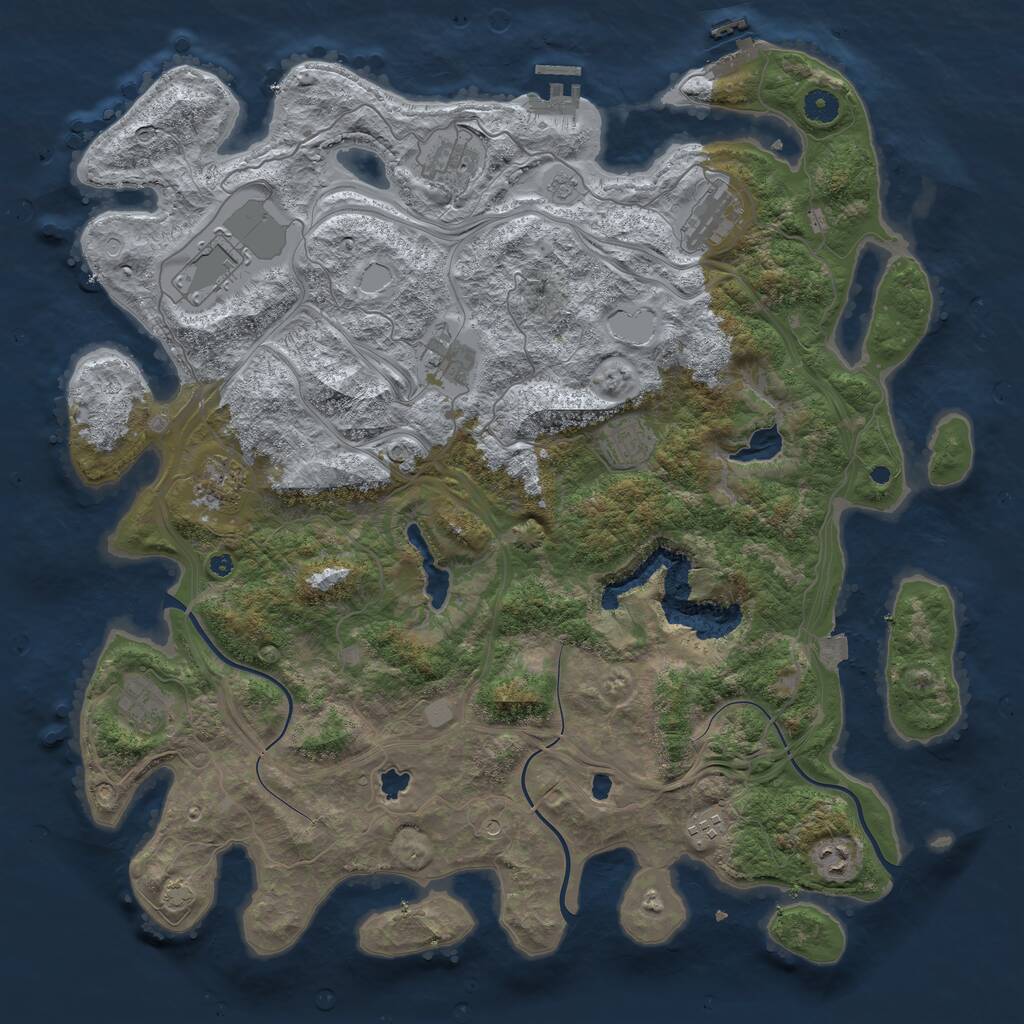 Rust Map: Procedural Map, Size: 4500, Seed: 1642241926, 15 Monuments
