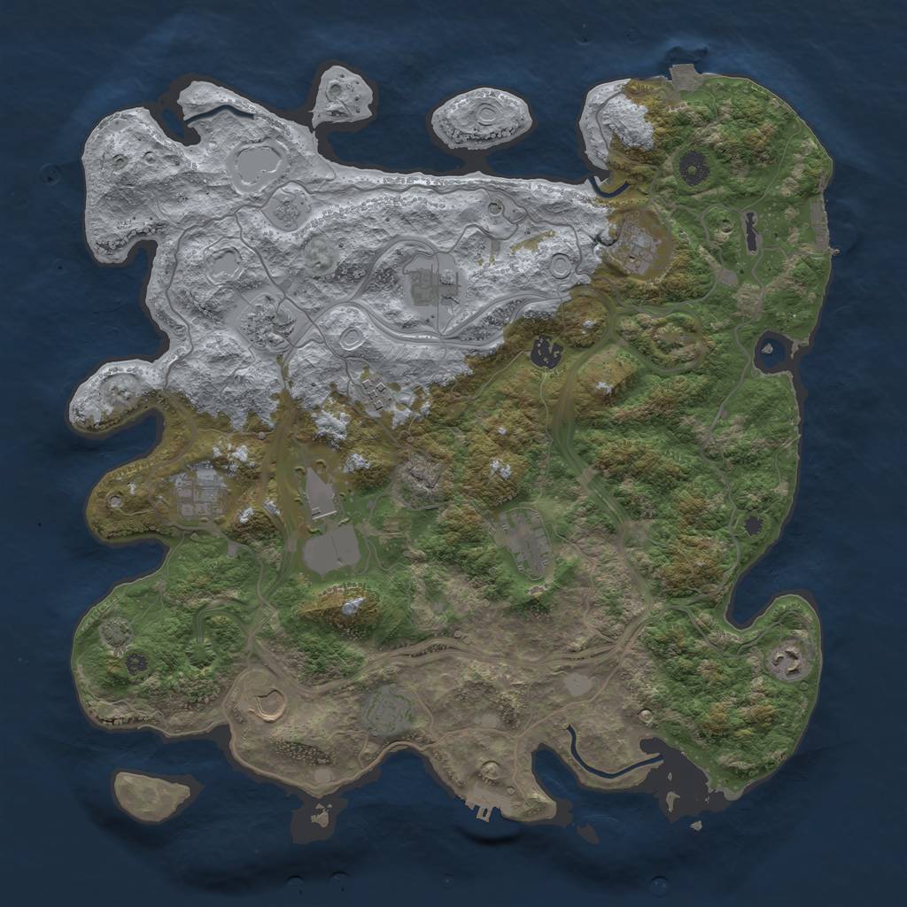 Rust Map: Procedural Map, Size: 4250, Seed: 193221242, 19 Monuments