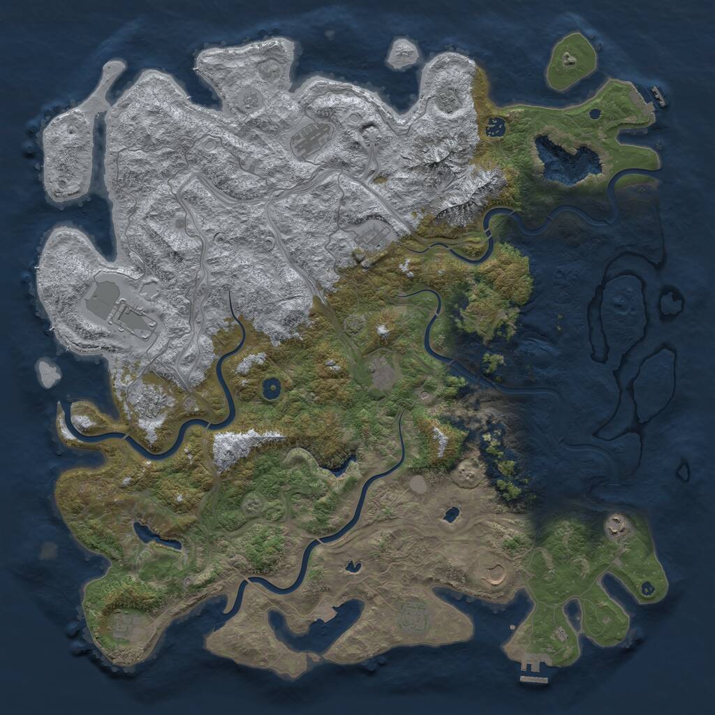 Rust Map: Procedural Map, Size: 5250, Seed: 7654654, 17 Monuments