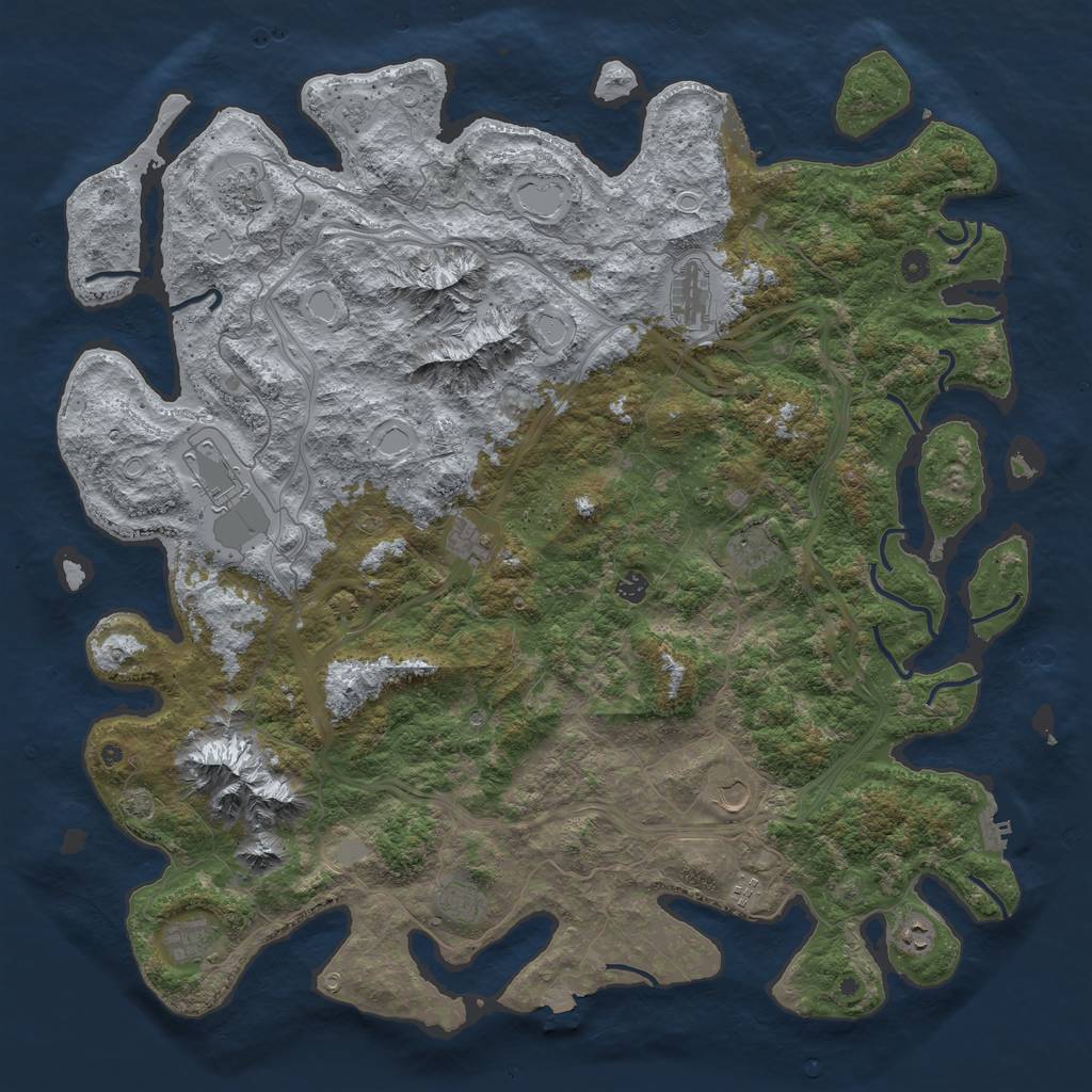 Rust Map: Procedural Map, Size: 5250, Seed: 7654654, 19 Monuments