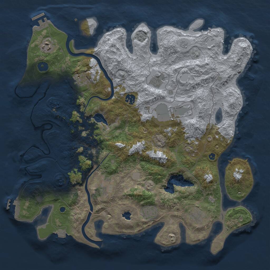 Rust Map: Procedural Map, Size: 4000, Seed: 474823898, 16 Monuments