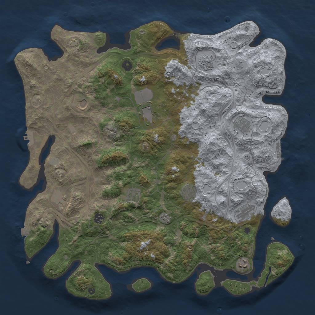 Rust Map: Procedural Map, Size: 4500, Seed: 241819921, 19 Monuments