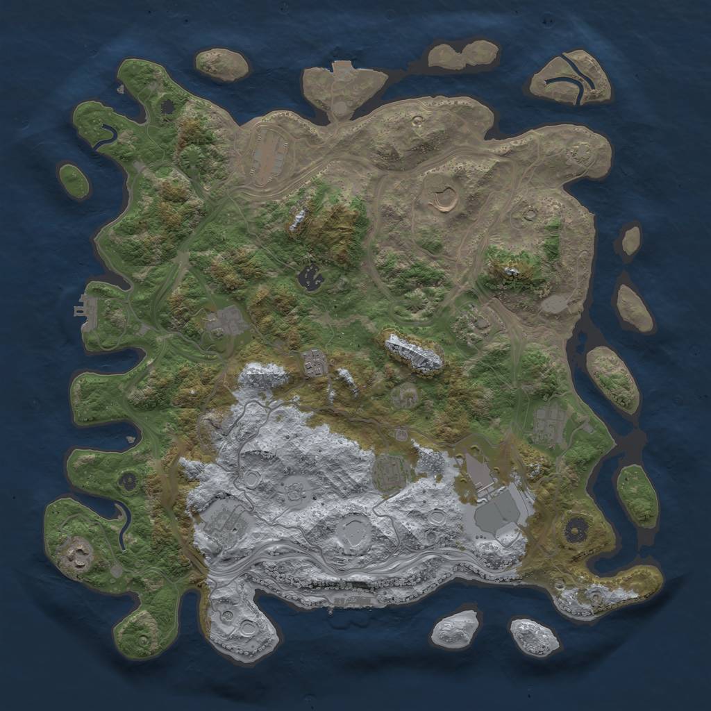 Rust Map: Procedural Map, Size: 4250, Seed: 236801904, 19 Monuments