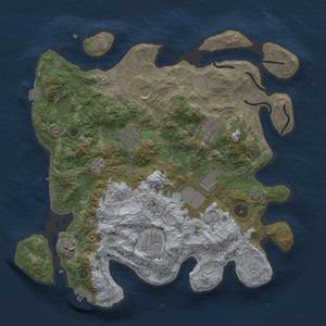 Thumbnail Rust Map: Procedural Map, Size: 3600, Seed: 1441885163, 15 Monuments