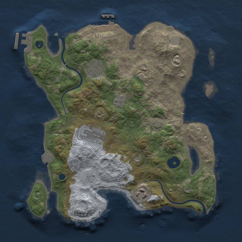 Rust Map: Procedural Map, Size: 3000, Seed: 15259600, 11 Monuments