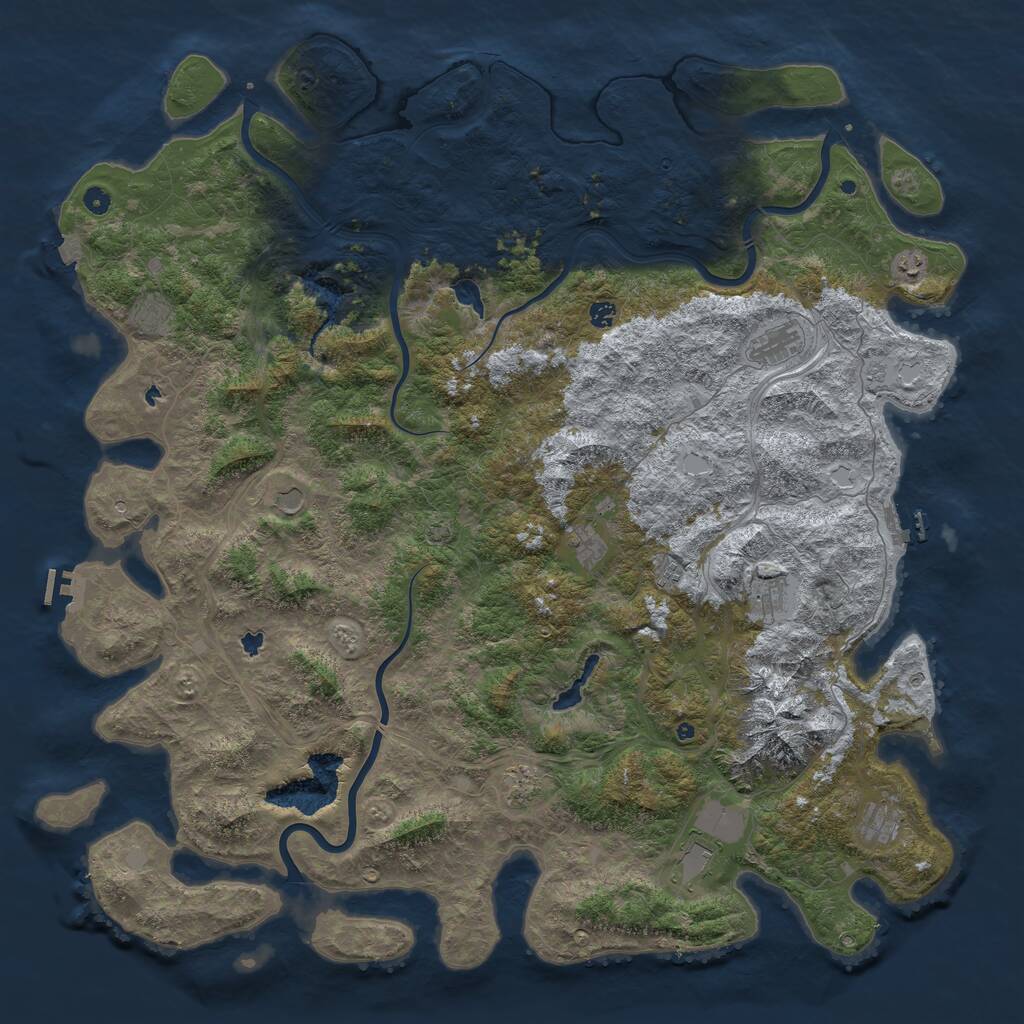 Rust Map: Procedural Map, Size: 5727, Seed: 1337, 17 Monuments
