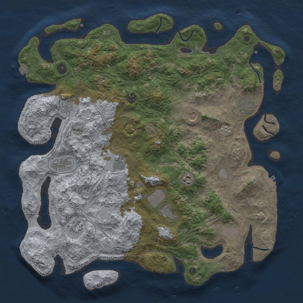 Rust Map: Procedural Map, Size: 4500, Seed: 652500437, 18 Monuments