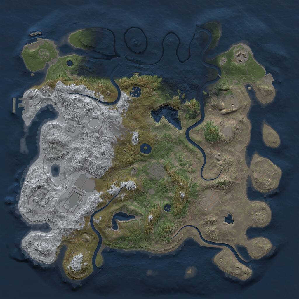 Rust Map: Procedural Map, Size: 4000, Seed: 982684762, 15 Monuments