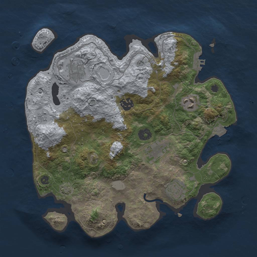 Rust Map: Procedural Map, Size: 3000, Seed: 1789447352, 12 Monuments