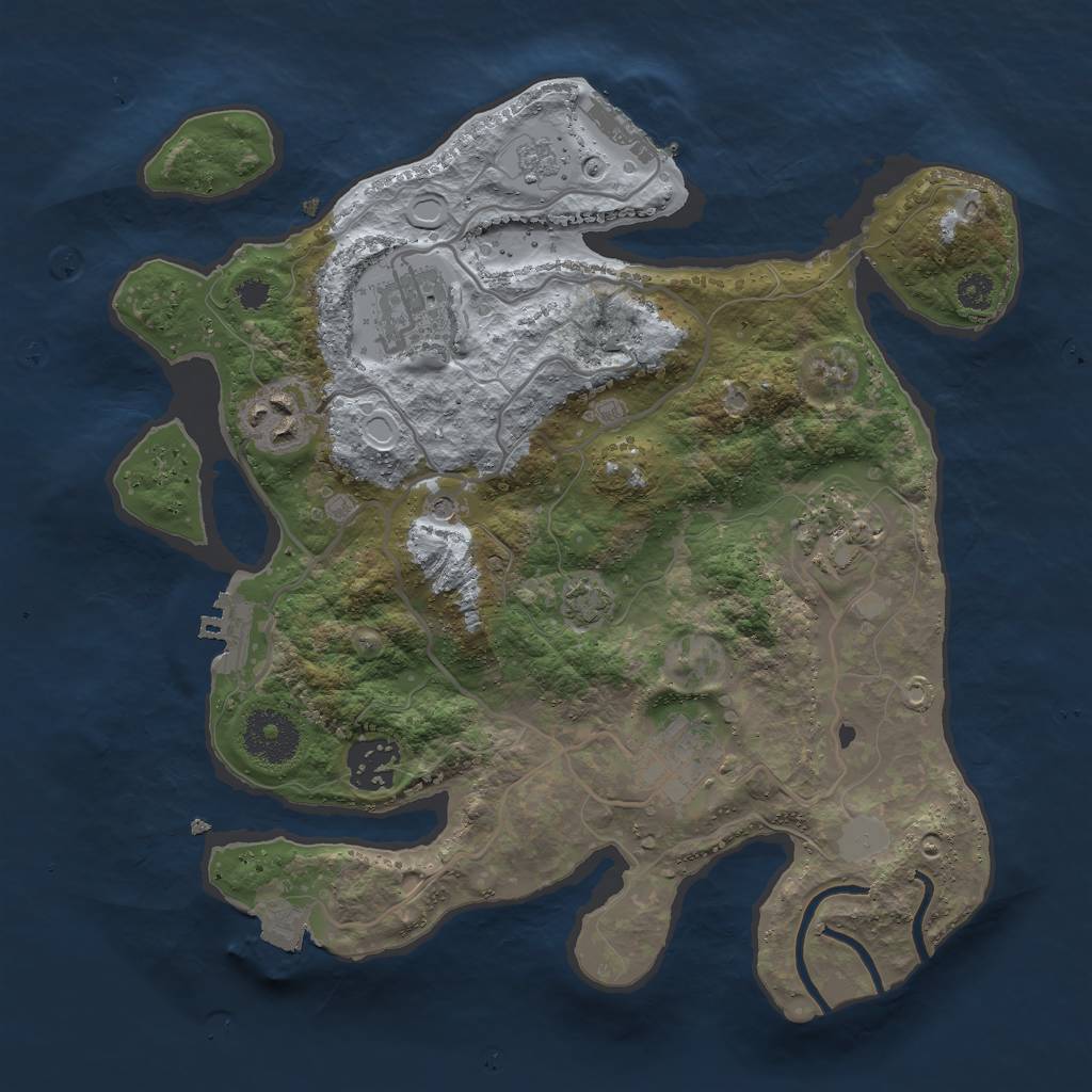 Rust Map: Procedural Map, Size: 3000, Seed: 245687, 13 Monuments