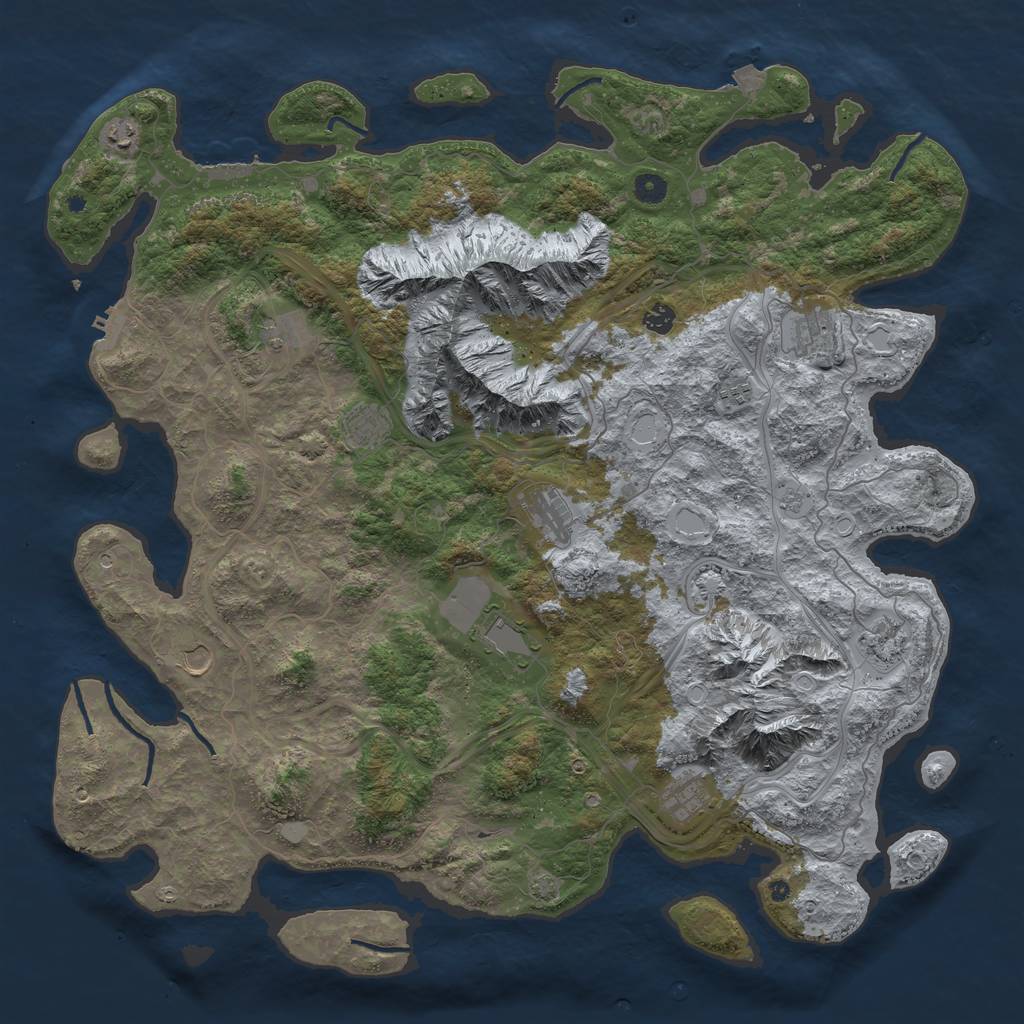 Rust Map: Procedural Map, Size: 5000, Seed: 588878, 19 Monuments